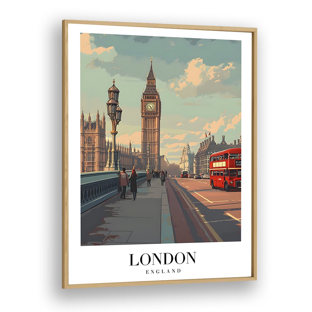 london dreams II travel posters in Oak Wood Plain Frame