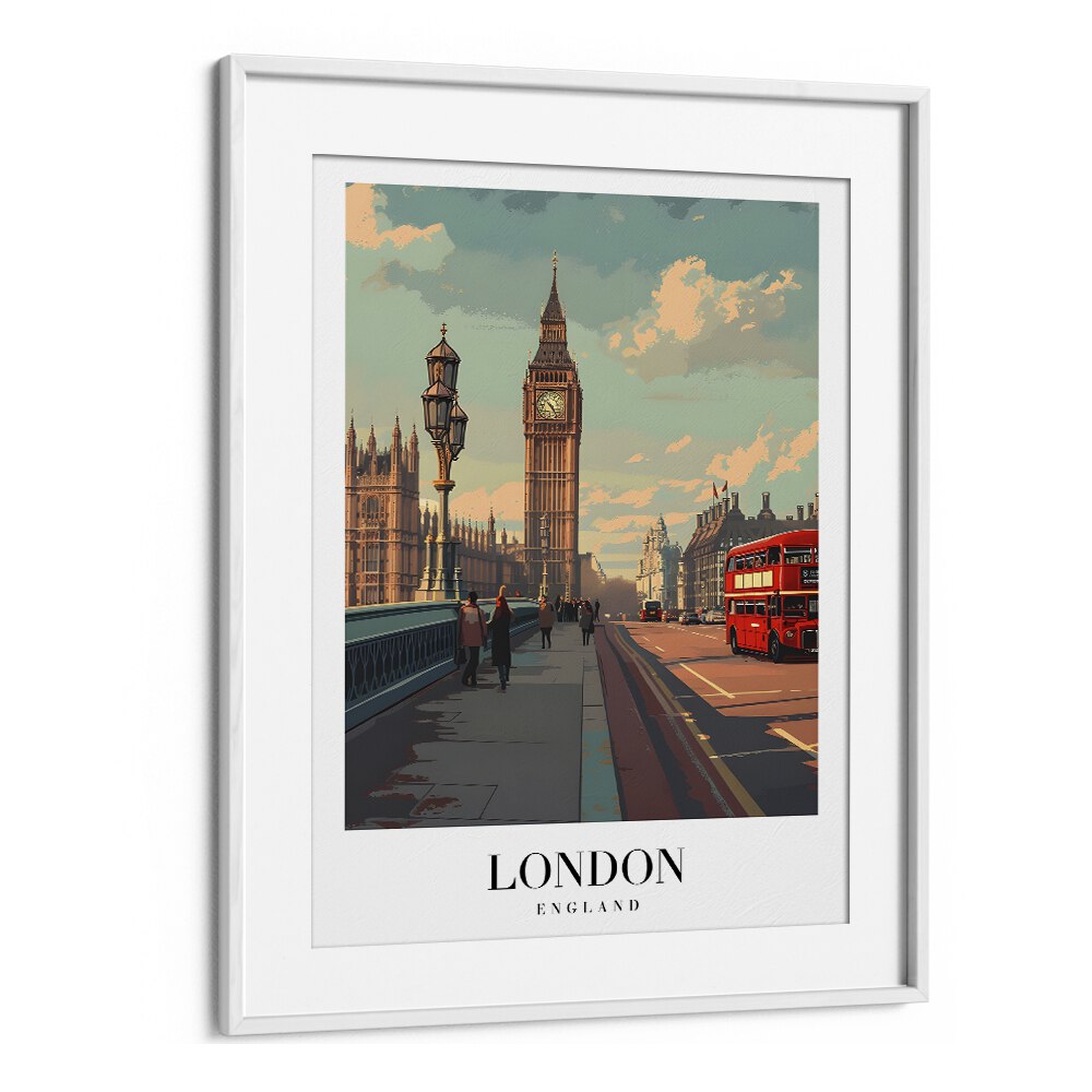 london dreams II travel posters in White Frame With Mount