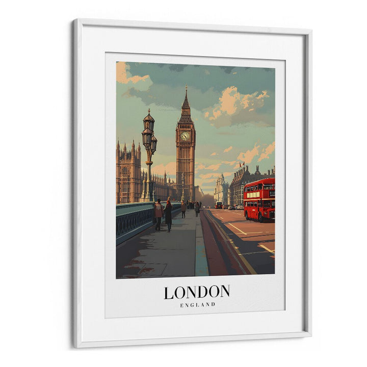 london dreams II travel posters in White Frame With Mount