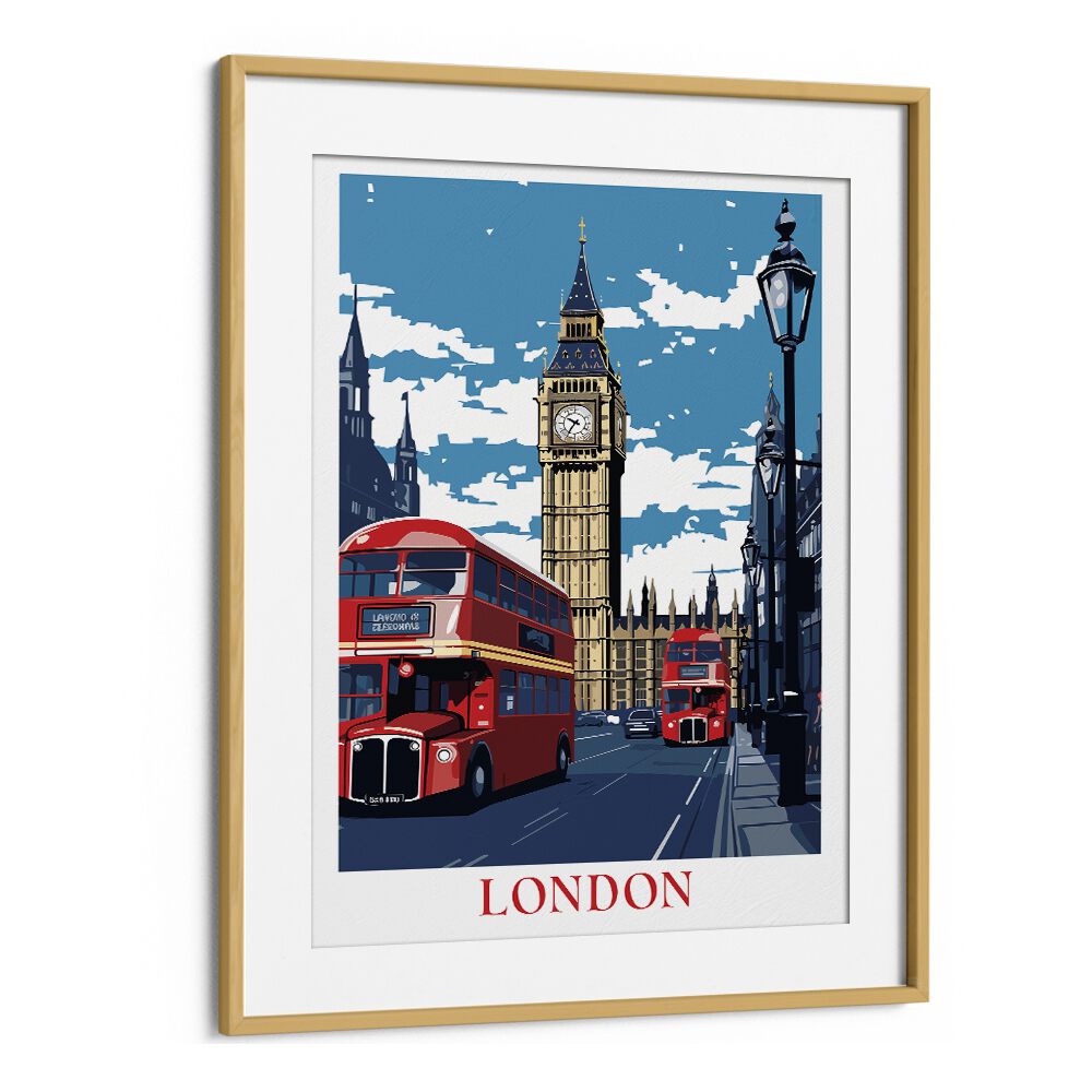 london dreams III travel posters in Oak Wood Frame With Mount