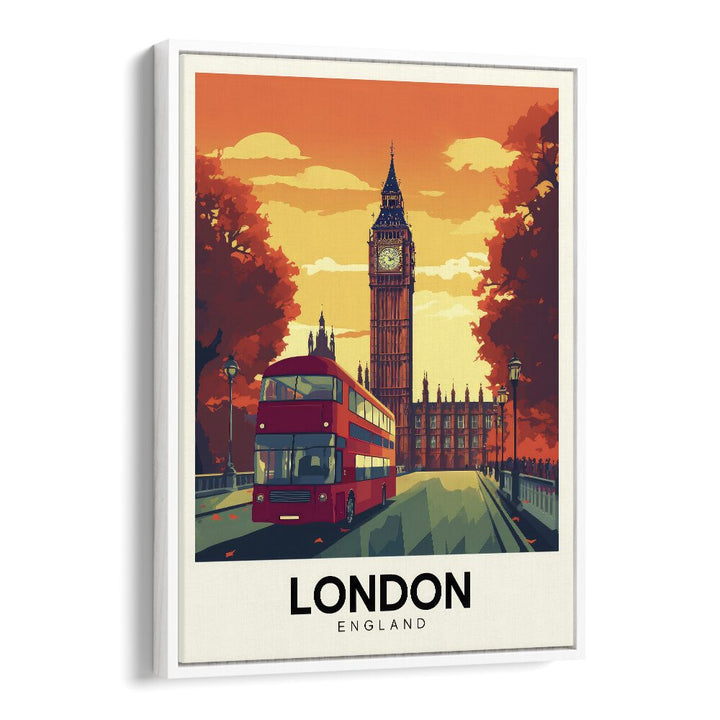 london-england I travel posters in White Floater Frame