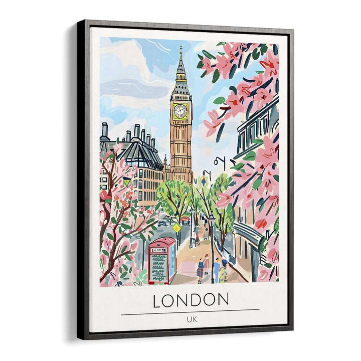 london-england travel posters in Black Floater Frame