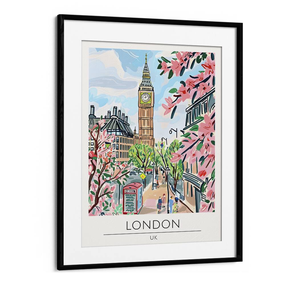 london-england travel posters in Black Frame With Mount