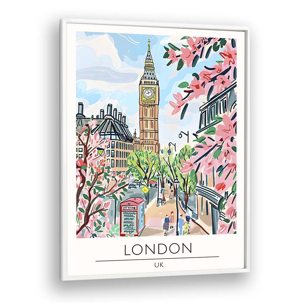 london-england travel posters in White Plain Frame