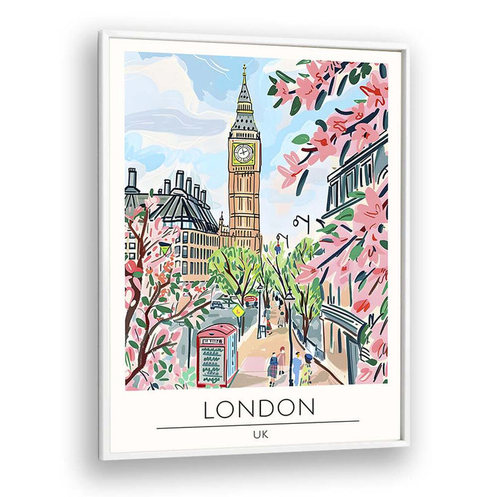 london-england travel posters in White Plain Frame