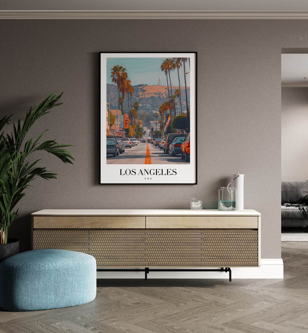 los angeles-usa I travel posters Artwork IV placed on a Wall 