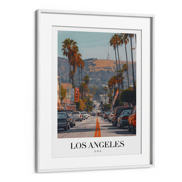 los angeles-usa I travel posters in White Frame With Mount