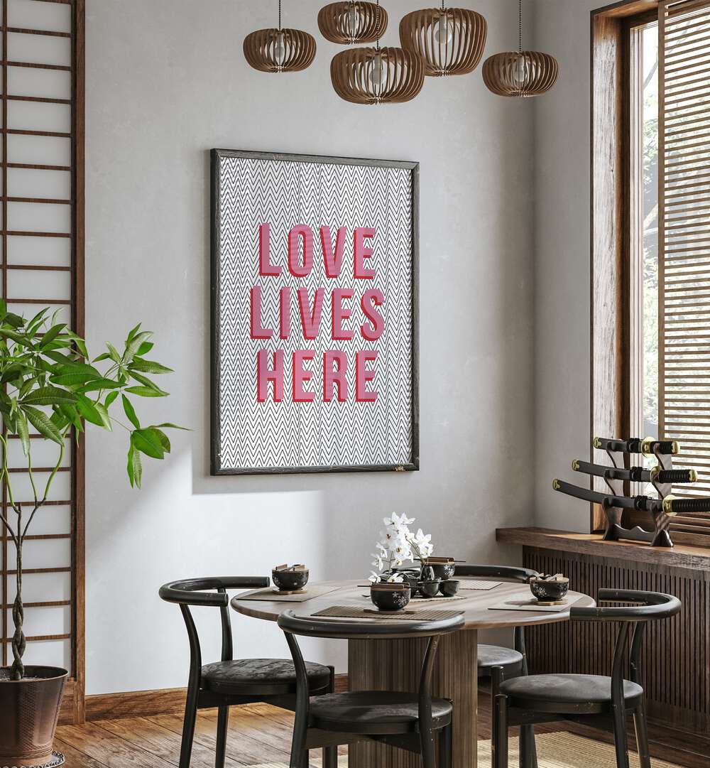 love lives here by frankie kerr-dineen geometric paintings Artwork I placed on a wall