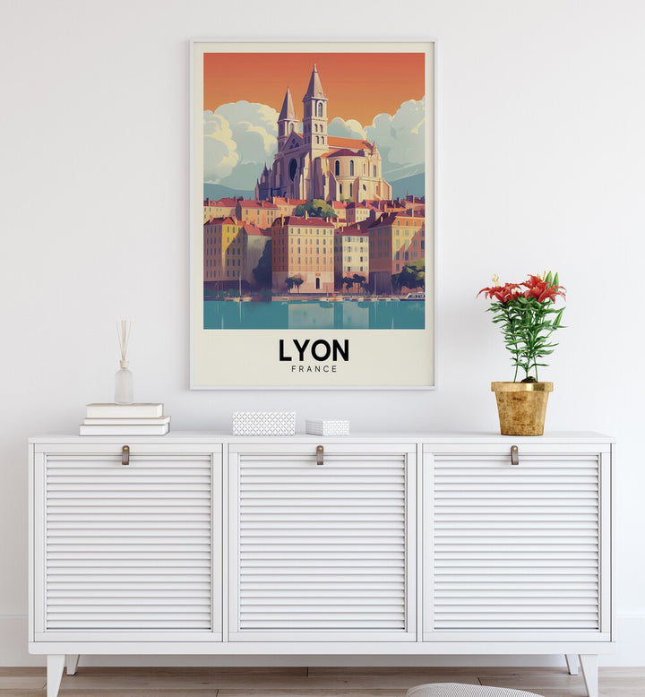 lyon-france I travel posters Artwork III placed on a Wall 