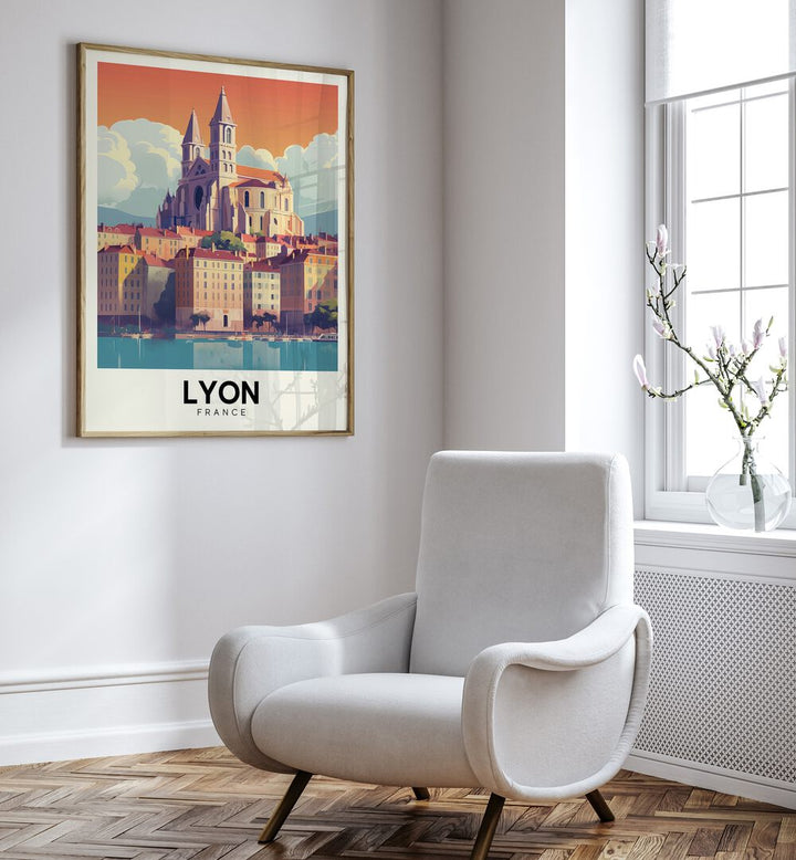 lyon-france I travel posters Artwork III placed on a Wall 