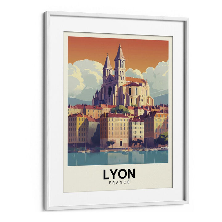 lyon-france I travel posters in White Frame With Mount