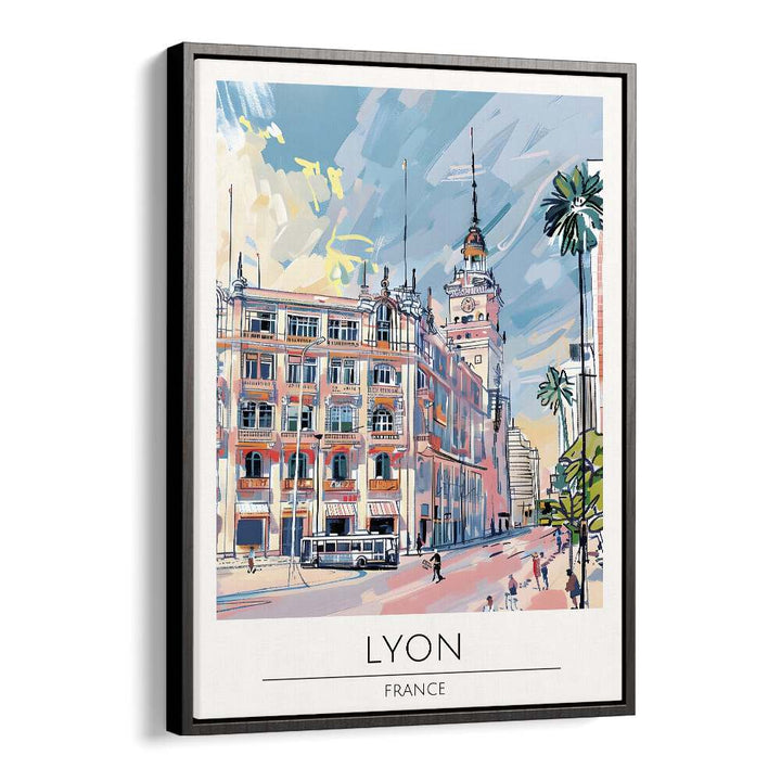 lyon-france travel posters in Black Floater Frame