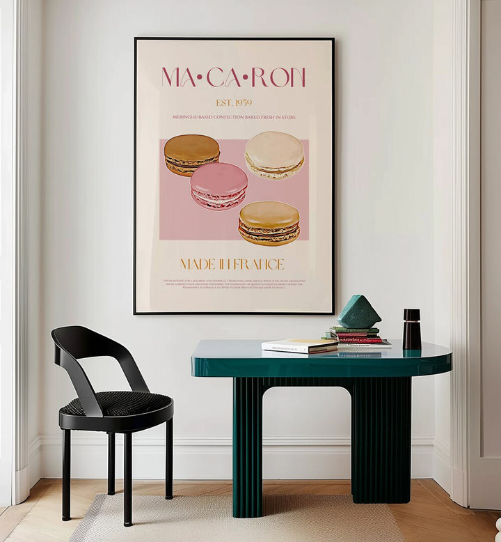 macaron print cafe art prints cafe posters Artwork II placed on a wall