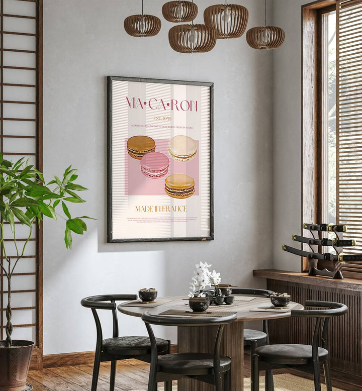 macaron print cafe art prints cafe posters Artwork III placed on a wall