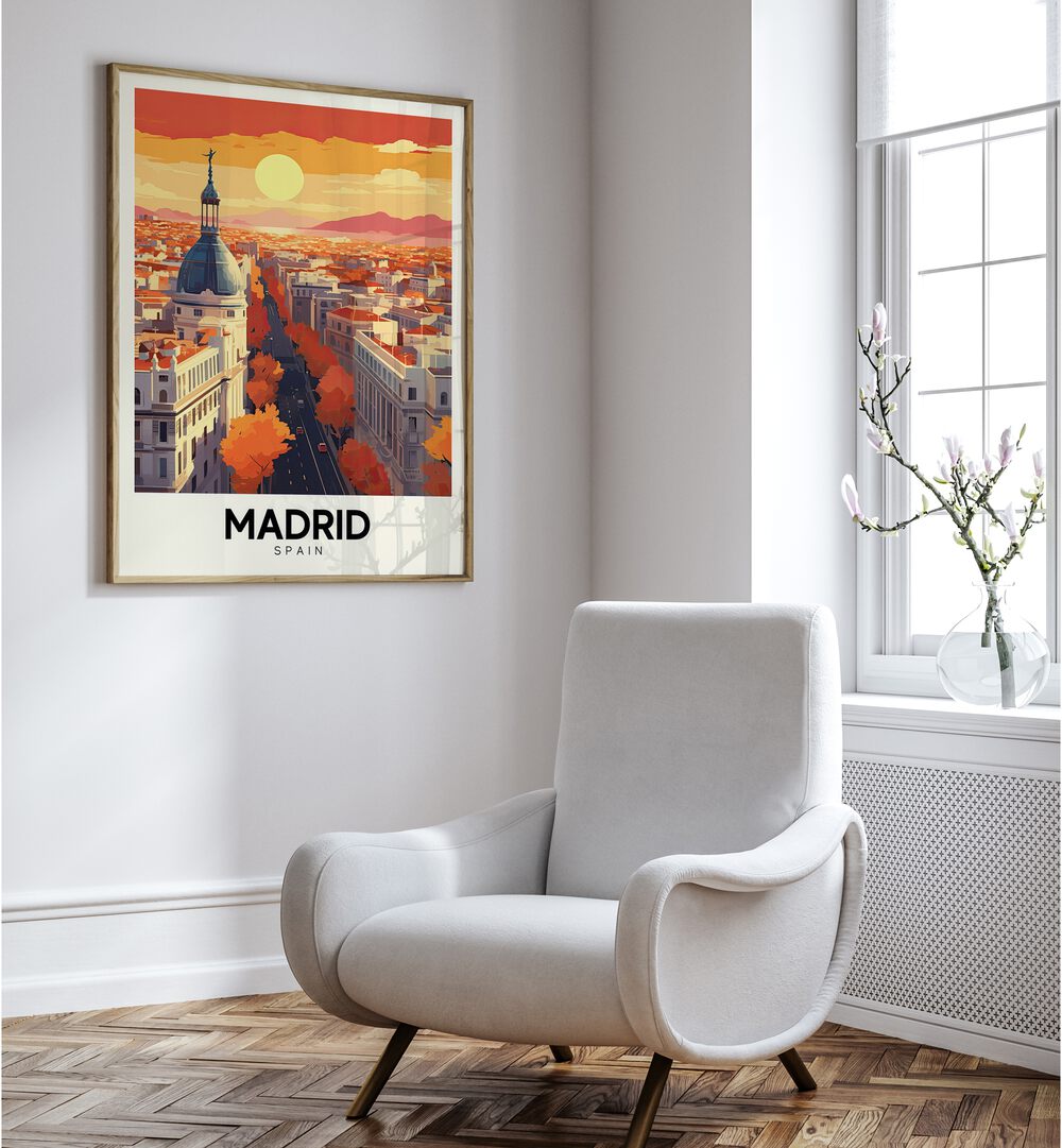 madrid-spain  travel posters Artwork II placed on a Wall 