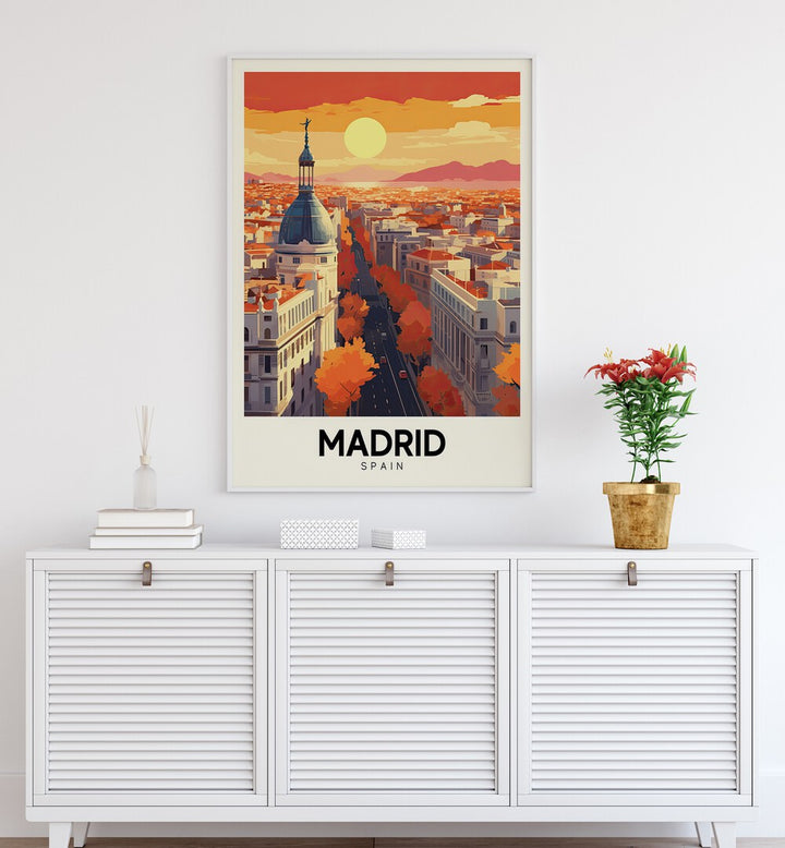 madrid-spain  travel posters Artwork III placed on a Wall 