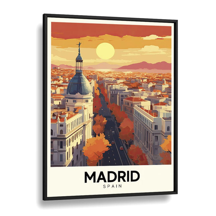 madrid-spain  travel posters in Black Plain Frame