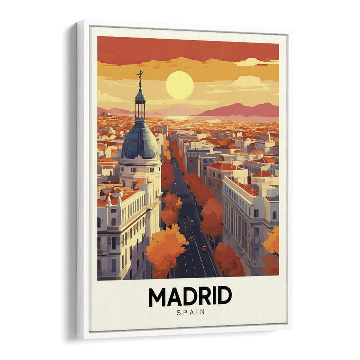 madrid-spain  travel posters in White Floater Frame