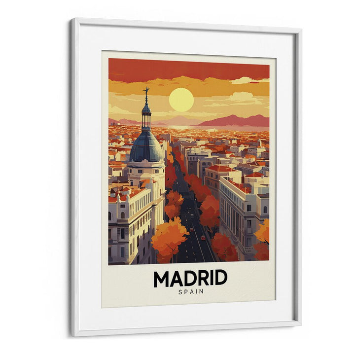 madrid-spain  travel posters in White Frame With Mount