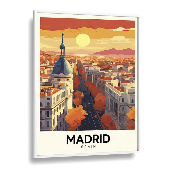 madrid-spain  travel posters in White Plain Frame