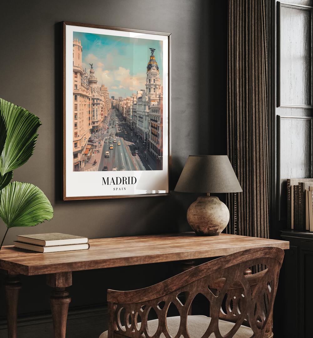 madrid-spain I travel posters Artwork II placed on a Wall 