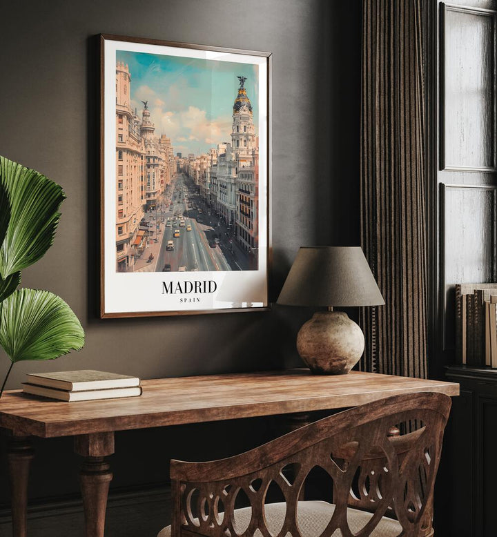 madrid-spain I travel posters Artwork II placed on a Wall 