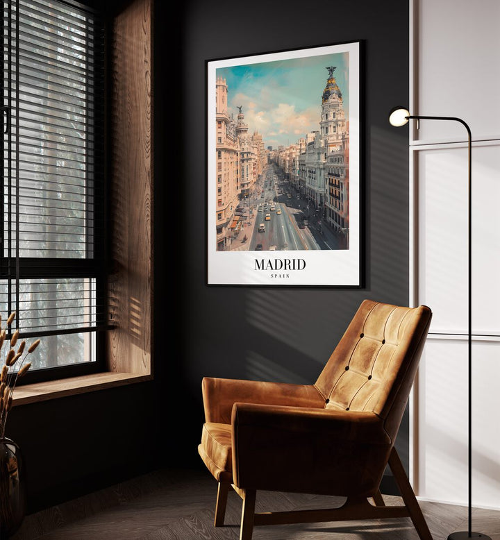 madrid-spain I travel posters Artwork III placed on a Wall 