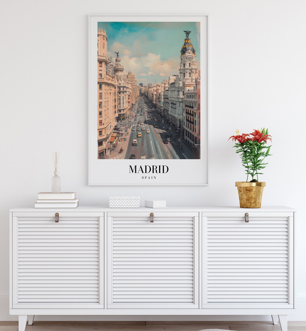 madrid-spain I travel posters Artwork IV placed on a Wall 