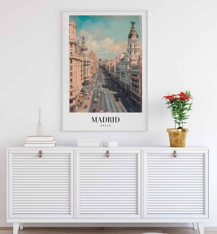 madrid-spain I travel posters Artwork IV placed on a Wall 