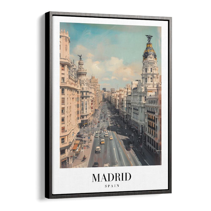 madrid-spain I travel posters in Black Floater Frame