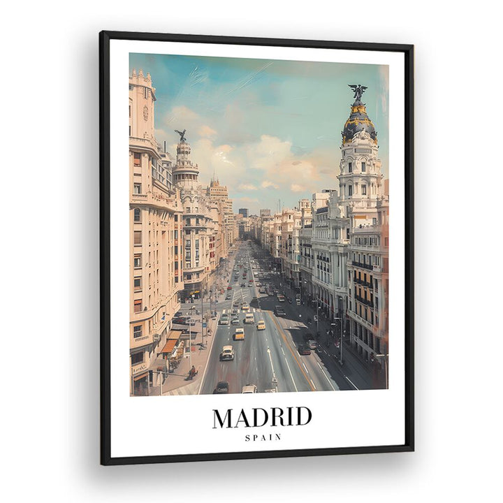 madrid-spain I travel posters in Black Plain Frame