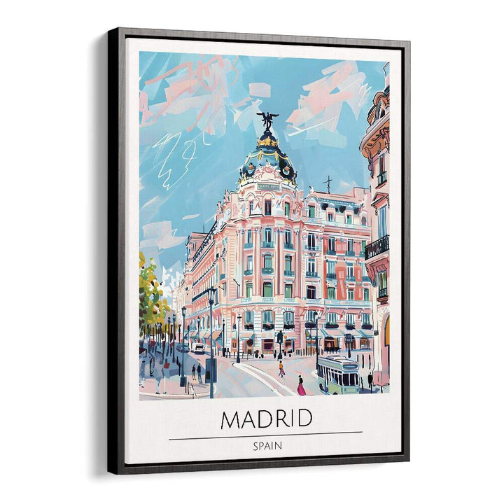 madrid travel posters in Black Floater Frame