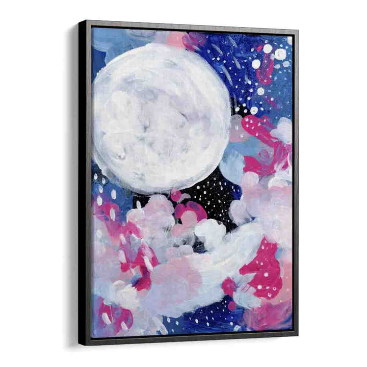 magic moon by ejaaz haniff abstract art prints in Black Floater Frame