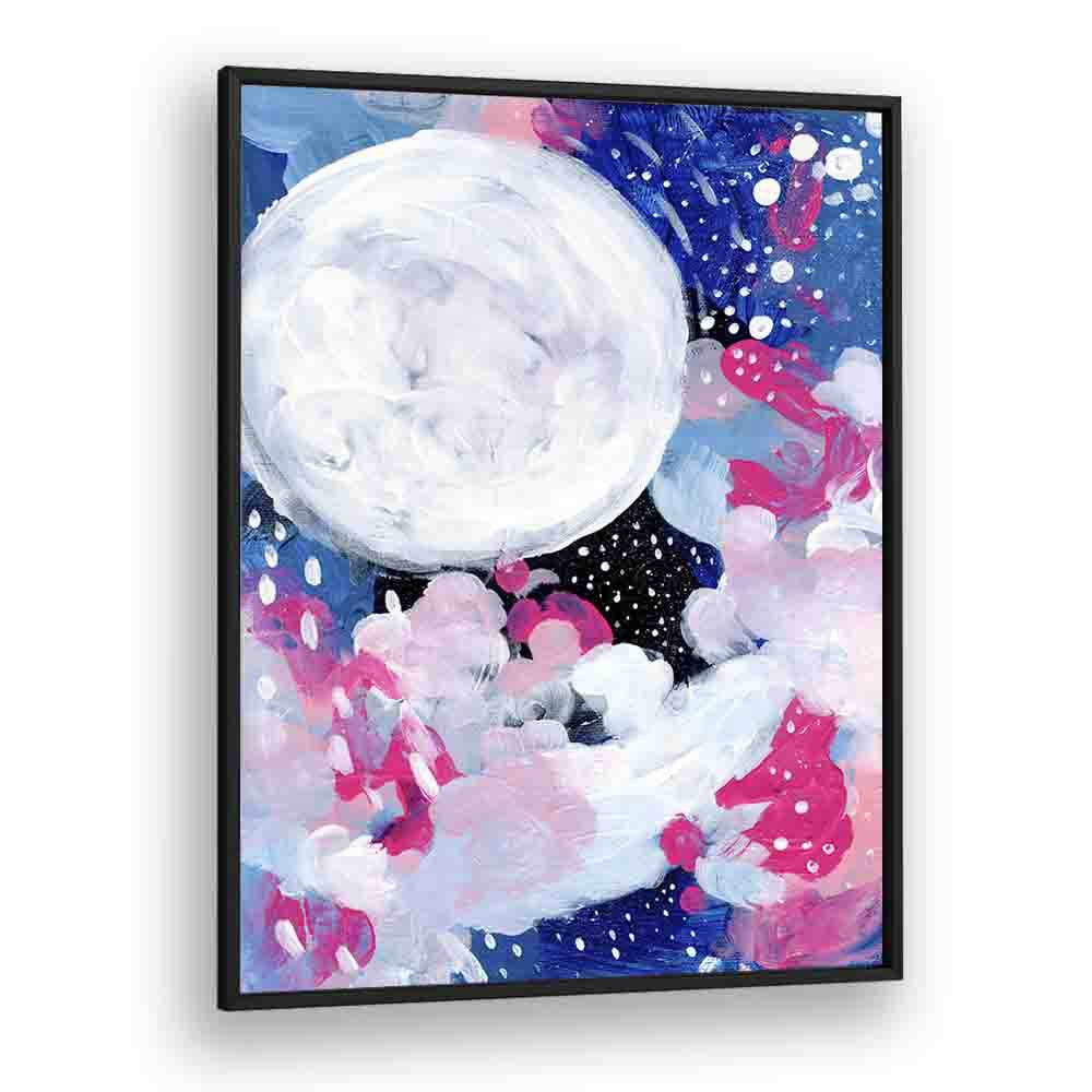 magic moon by ejaaz haniff abstract art prints in Black Plain Frame