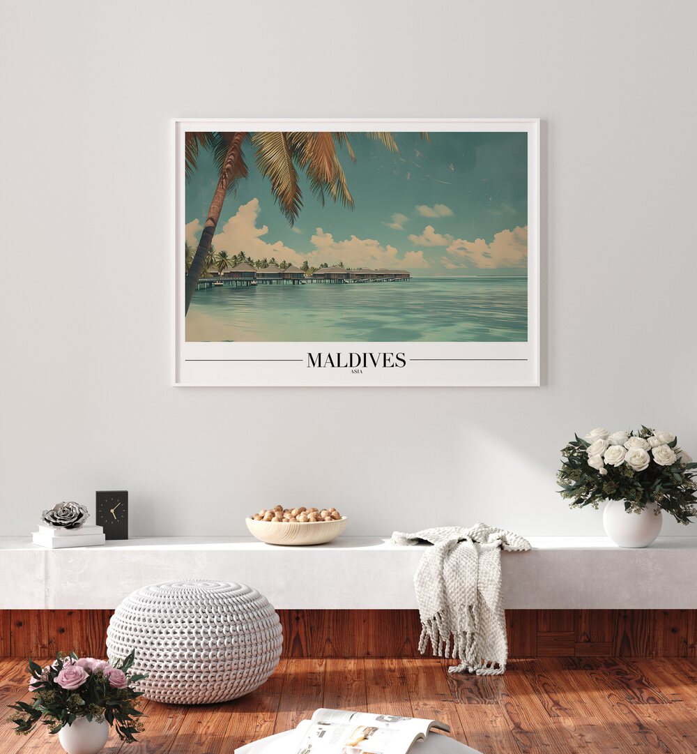 maldives-beach paradise travel posters Artwork I placed on a Wall 