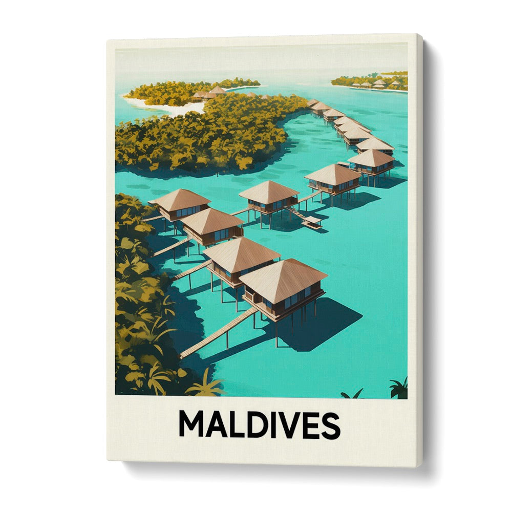 maldives travel posters in Gallery Wrap