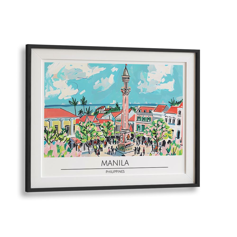 manila city-philippines II travel posters in Black Frame With Mount