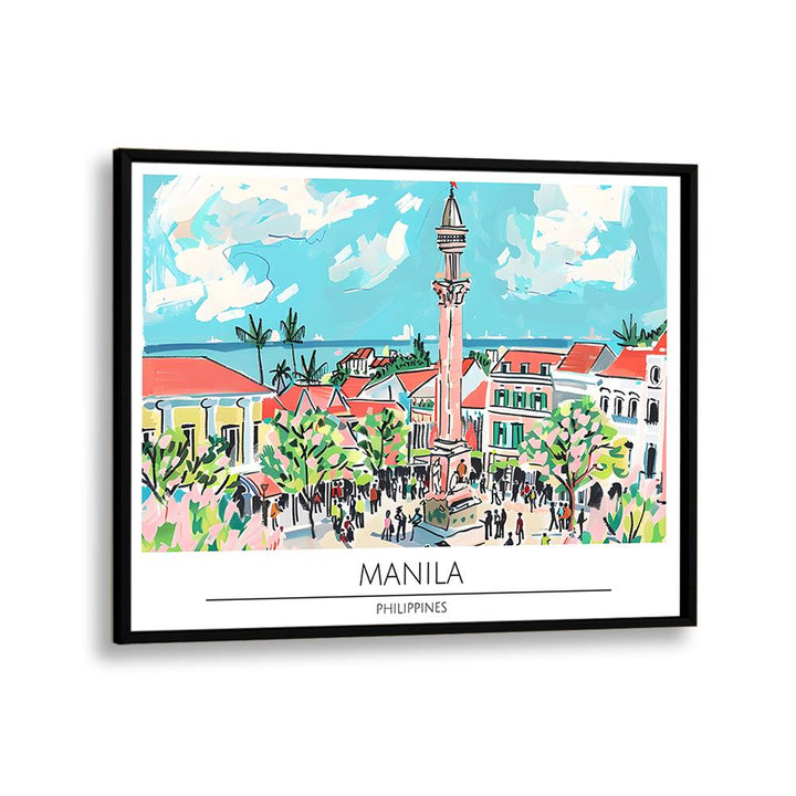 manila city-philippines II travel posters in Black Plain Frame