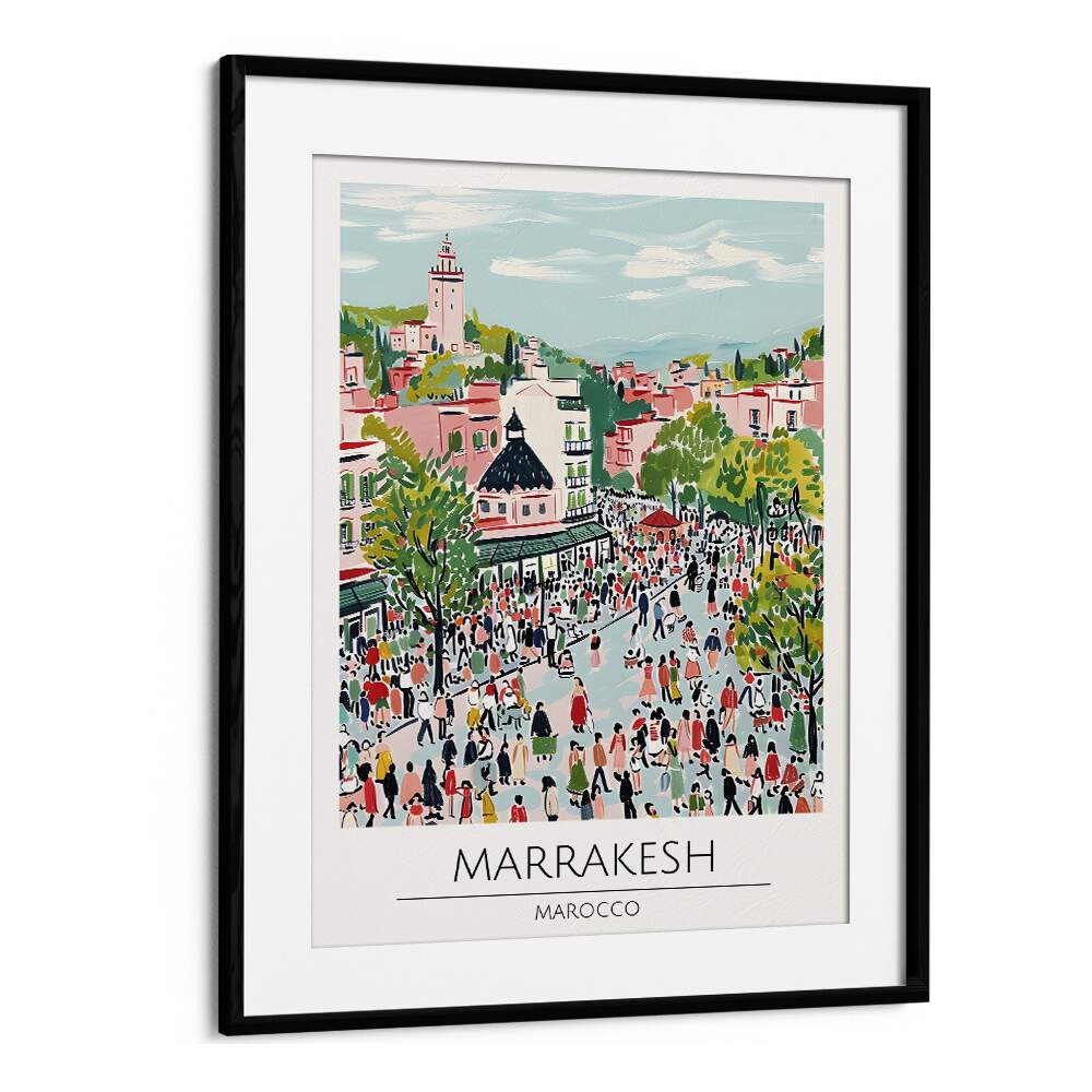 marrakesh-marocco travel posters in Black Frame With Mount