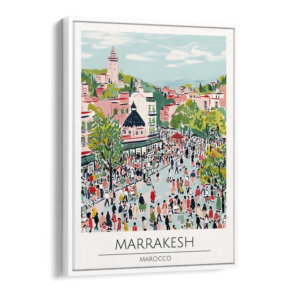 marrakesh-marocco travel posters in White Floater Frame