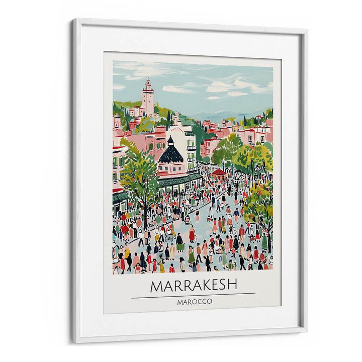 marrakesh-marocco travel posters in White Frame With Mount