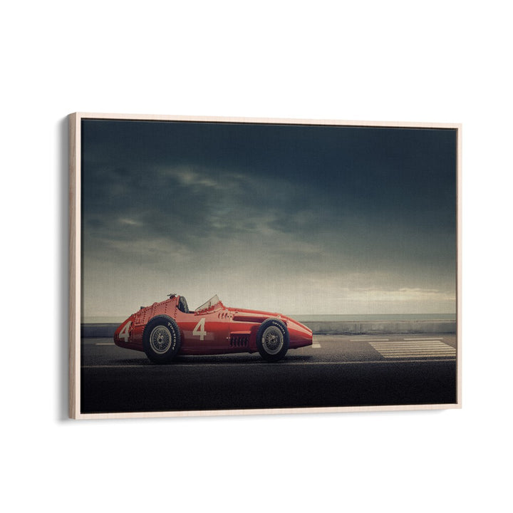 maserati f250 car poster in Oak Wood Floater Frame