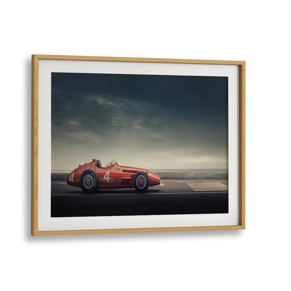 maserati f250 car poster in Oak Wood Frame With Mount