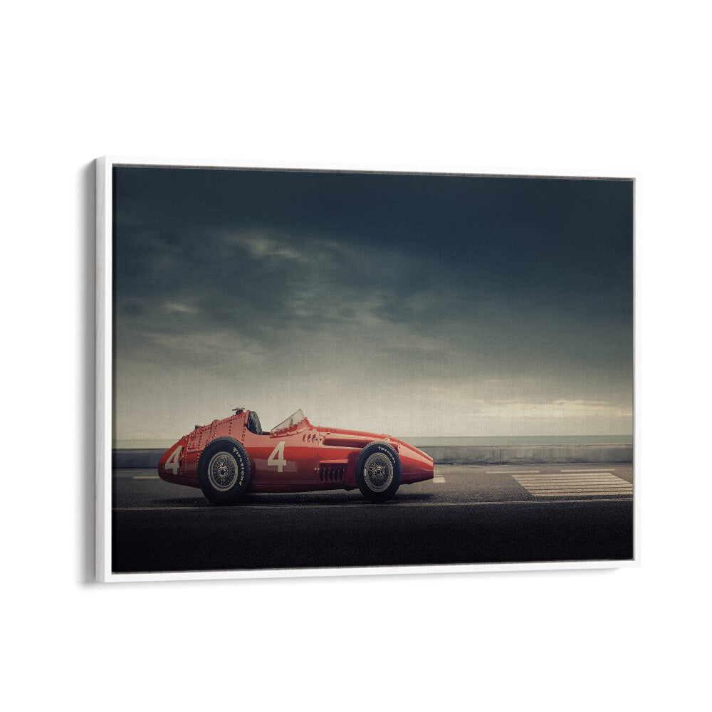 maserati f250 car poster in White Floater Frame