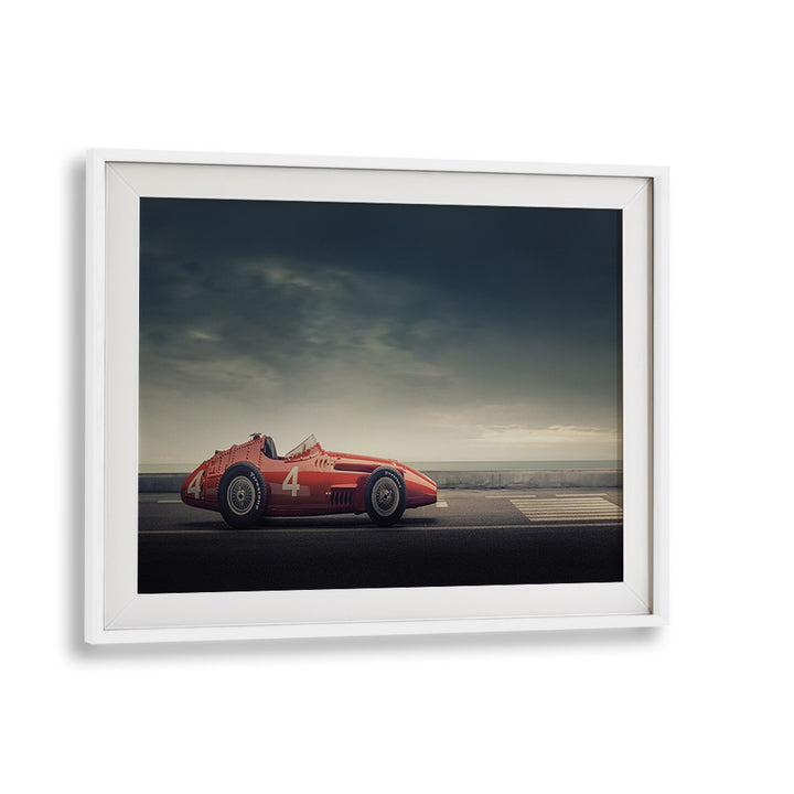 maserati f250 car poster in White Frame With Mount