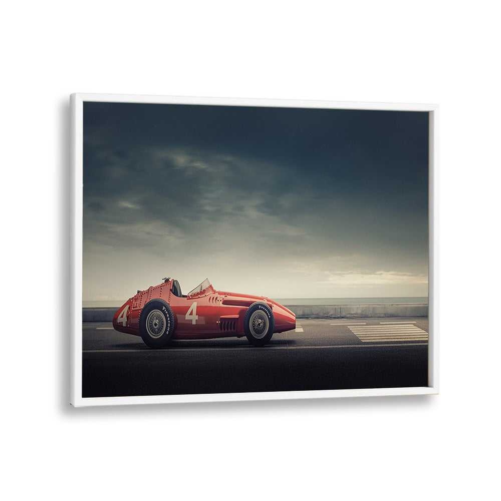 maserati f250 car poster in White Plain Frame