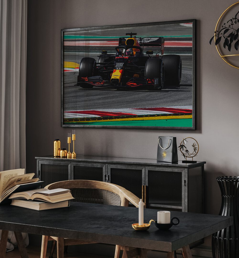 max verstappen car poster Artwork II placed on a Wall 