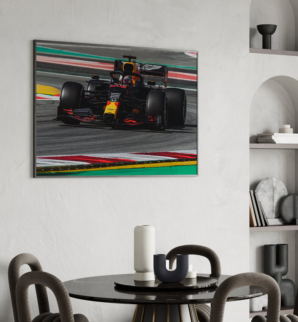 max verstappen car poster Artwork III placed on a Wall 