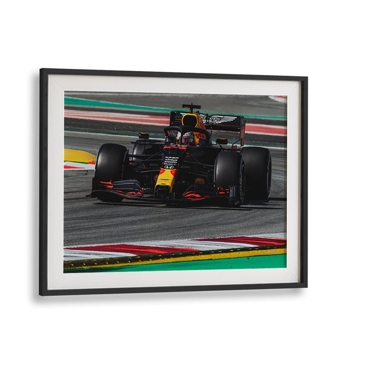 max verstappen car poster in Black Frame With Mount