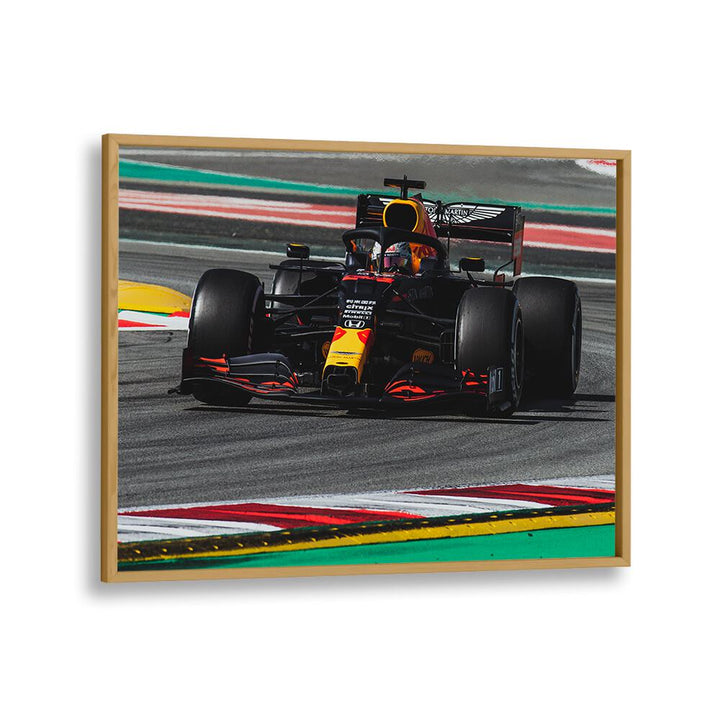 max verstappen car poster in Oak Wood Plain Frame